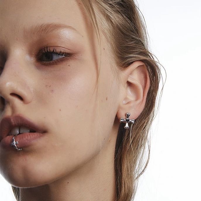 Bone Cross Earring