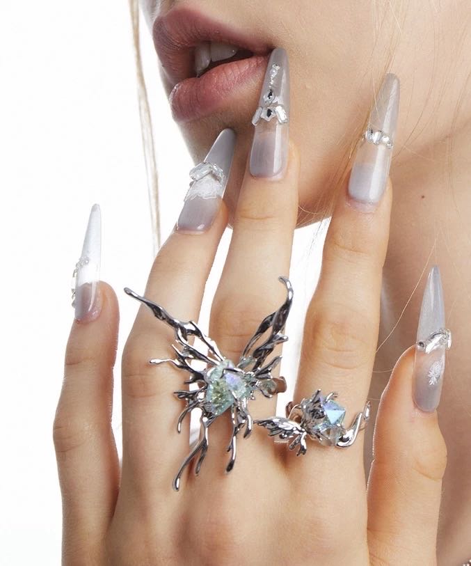 LARGE Ice Butterfly Ring