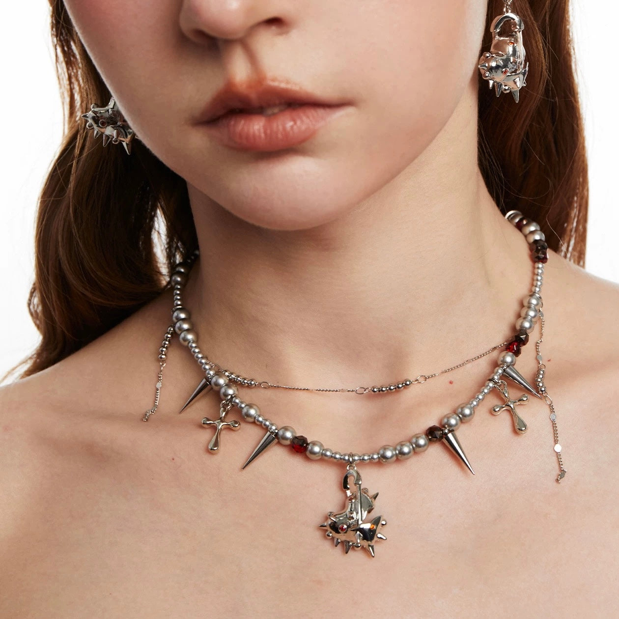 Spiked Heard Necklace