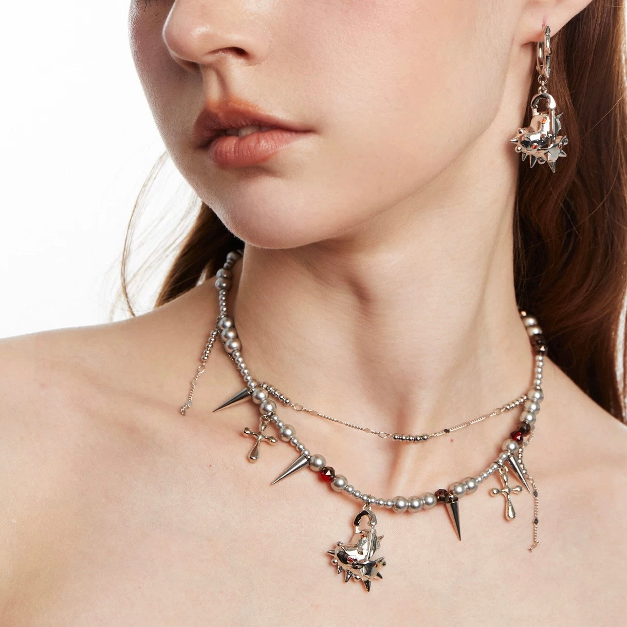 Spiked Heard Necklace