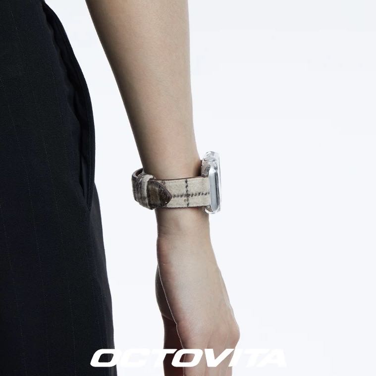 Brown Checkered Watch Band