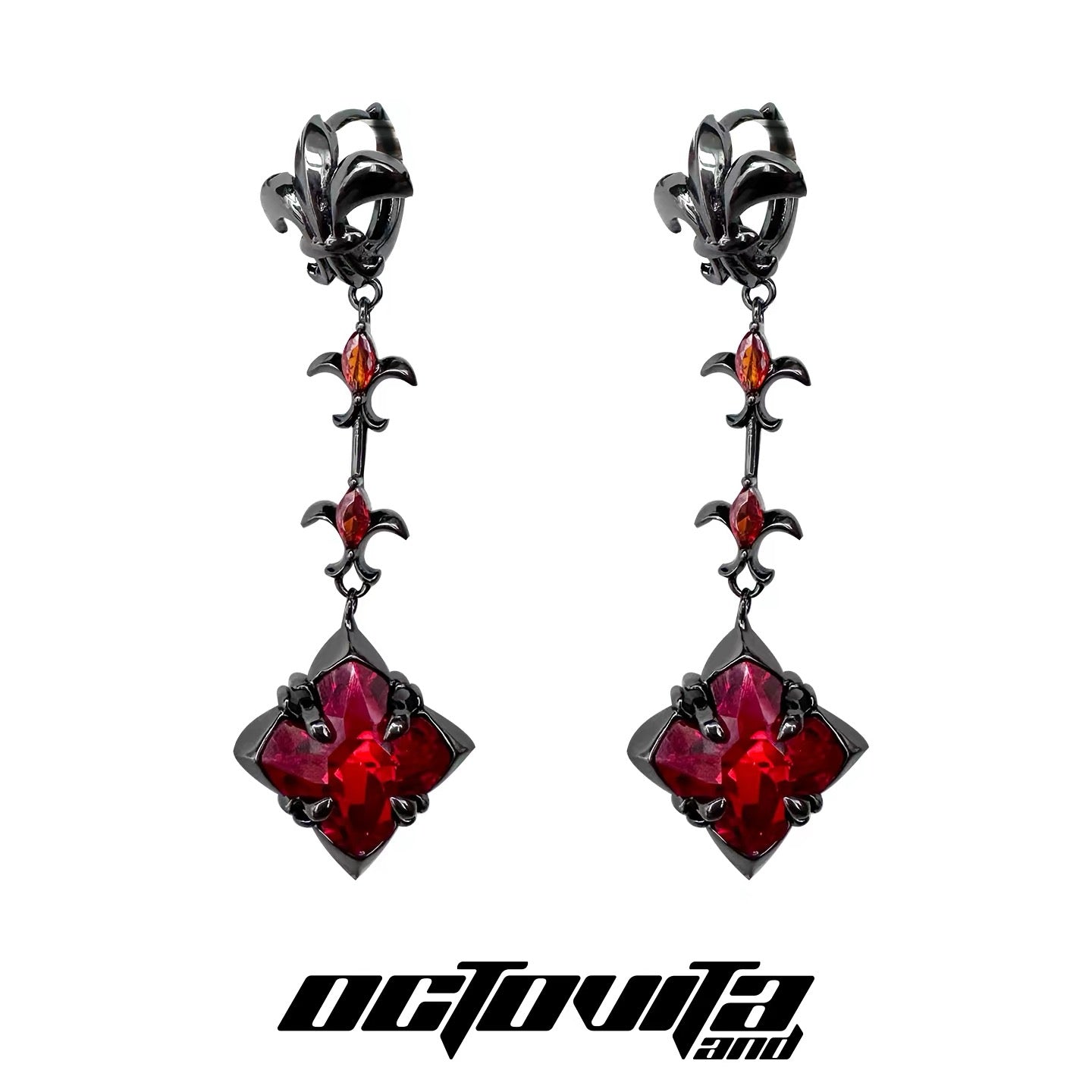 Longer Cross Iris Earrings
