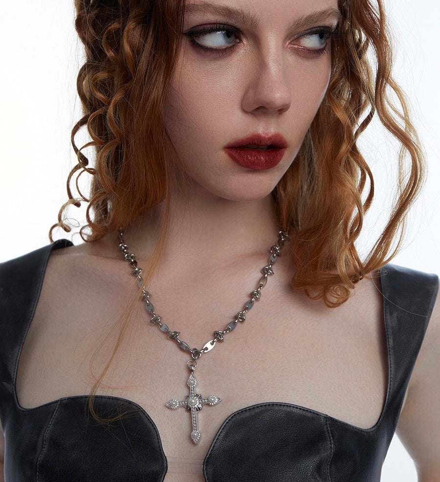 Cross Pearl Necklace