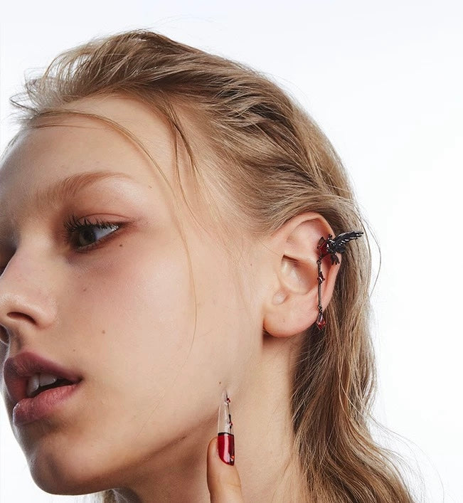 Raven Wing Tassel Earrings