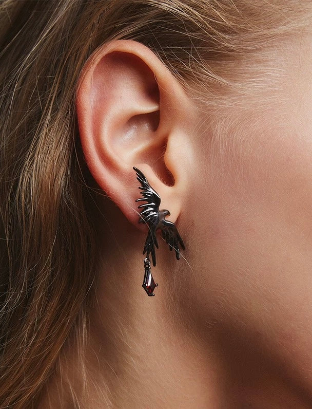 Black Raven Earrings