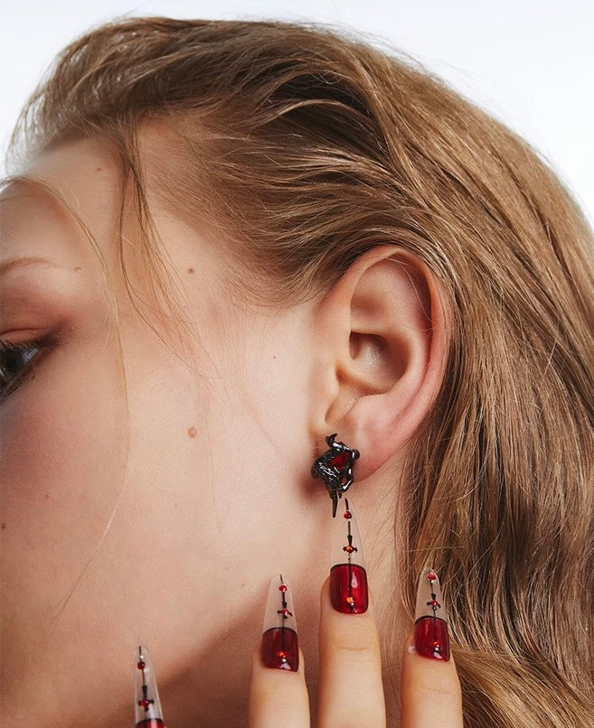 Raven Heart Earrings