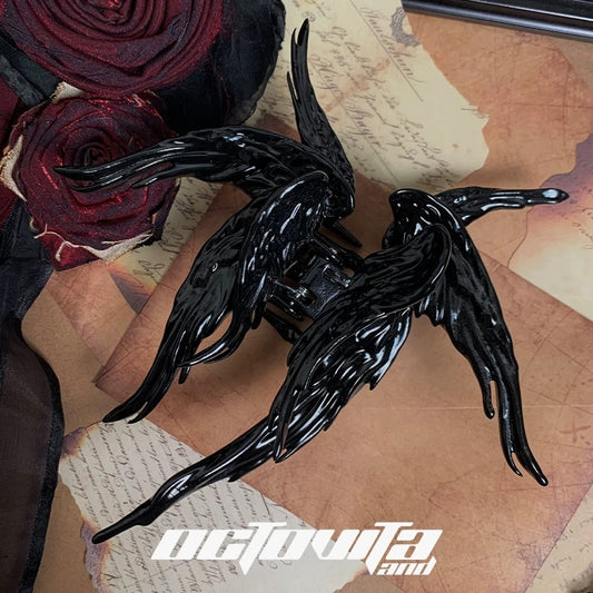 BLACK Fallen Angel Hair Clips
