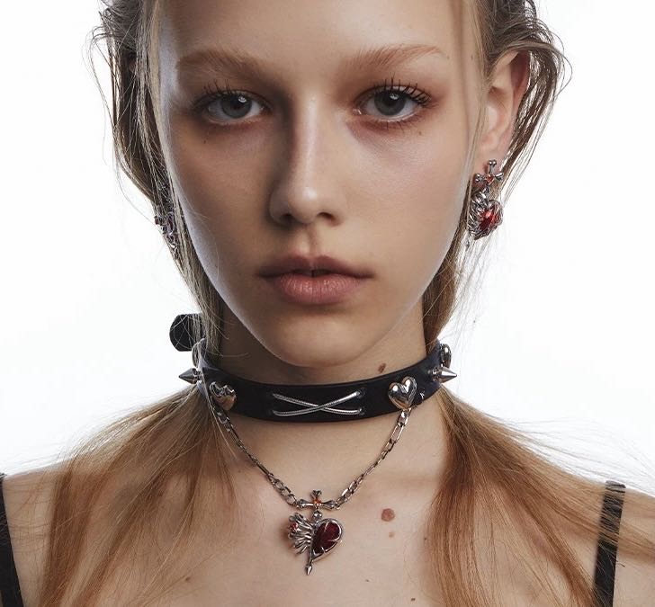 Hollow Bone Heart Choker