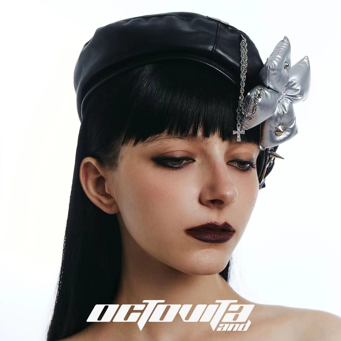 Black Beret With Bow Tie