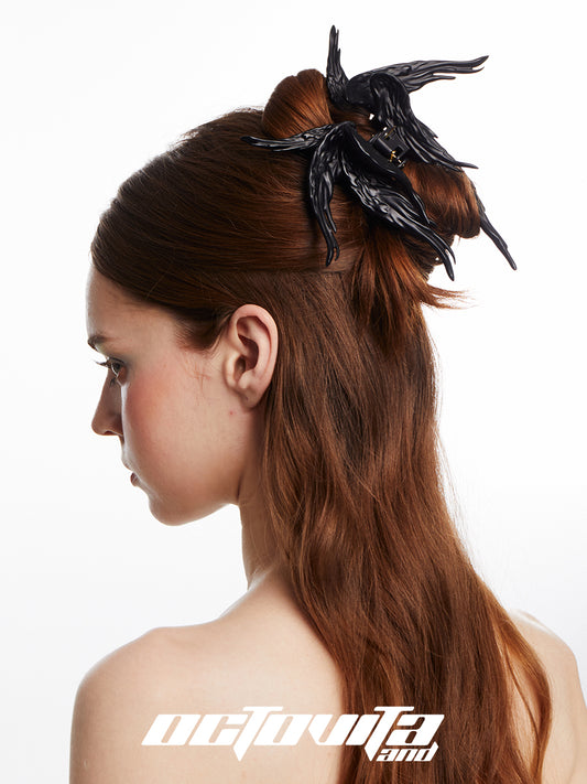 MATTE BLACK  Fallen Angel Hair Clips