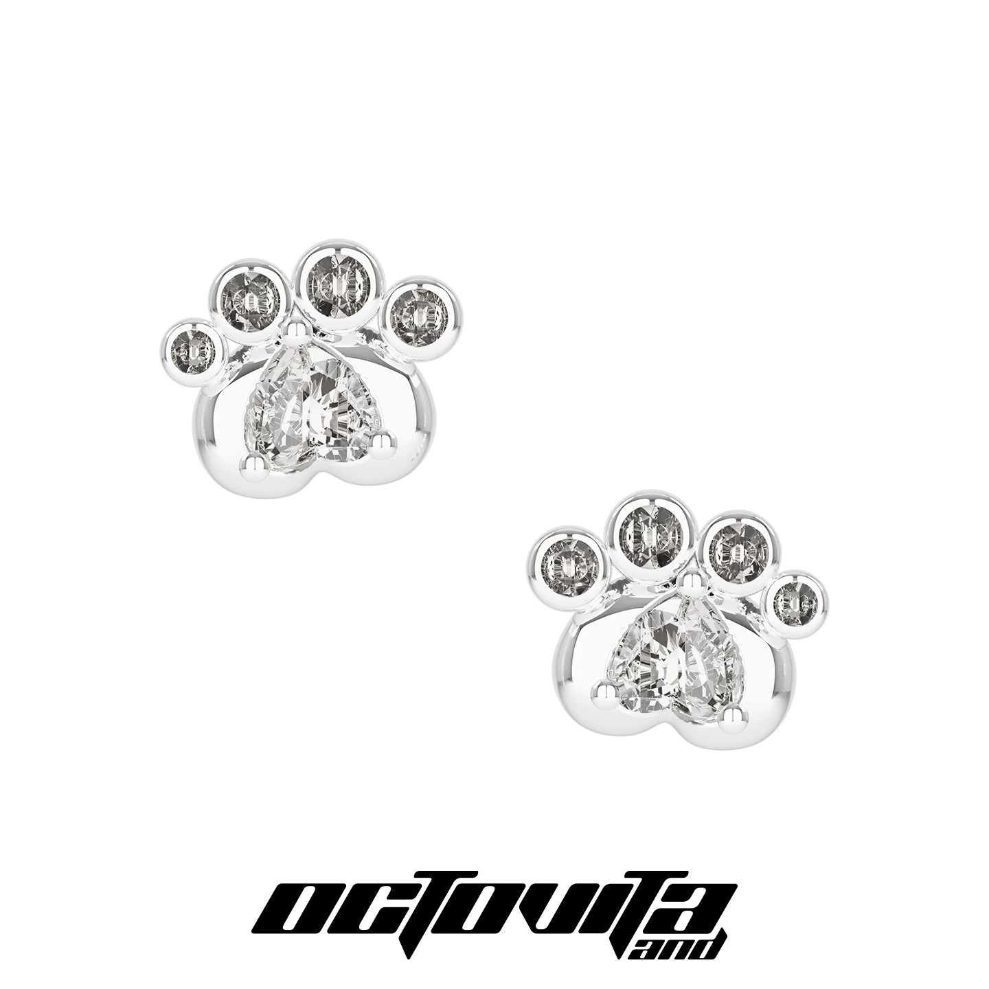 Cat Paw Prints Earring