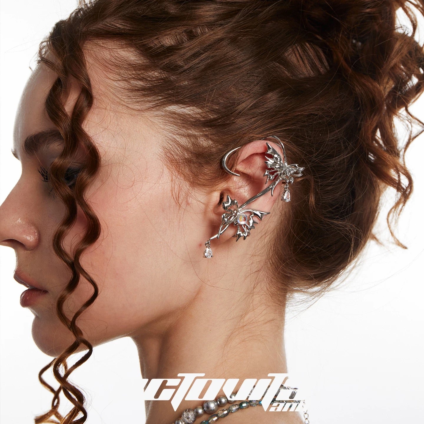 Leaping Butterfly Ear Cuff Earring(DUO Butterfly）