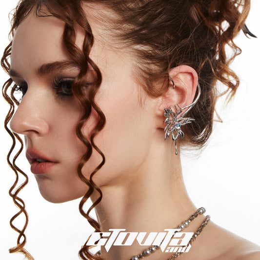 Leaping Butterfly Ear Cuff Earring (S0L0 Butterfly）