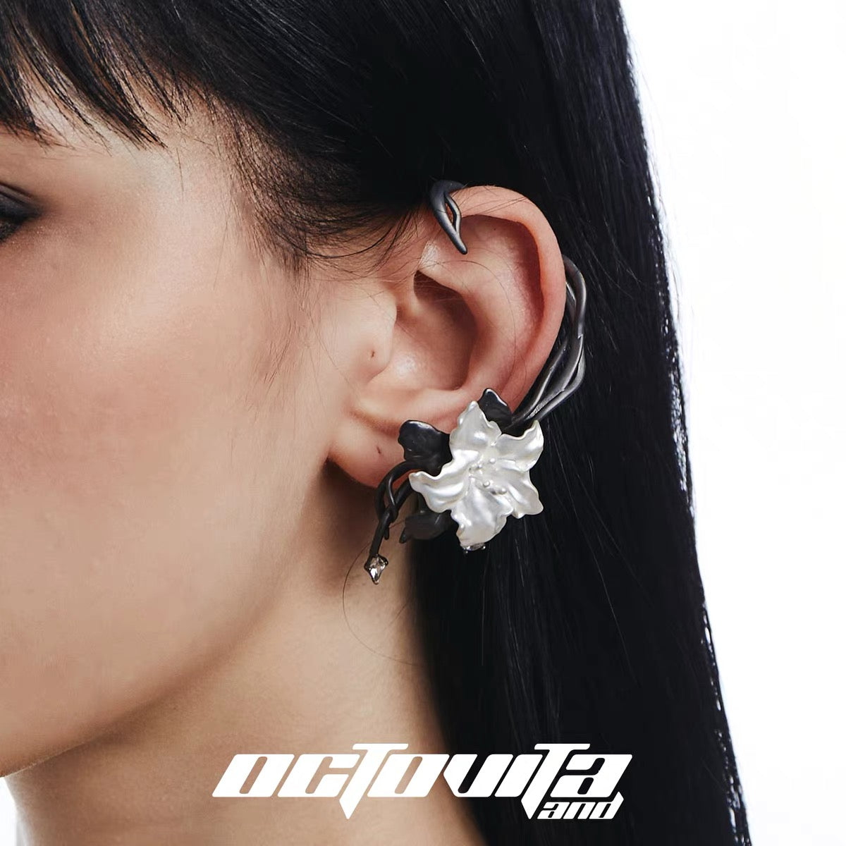 Twin Bloom Earrings Cuff