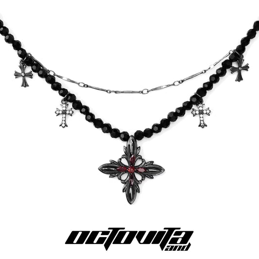 Black Cross Iris Necklaces
