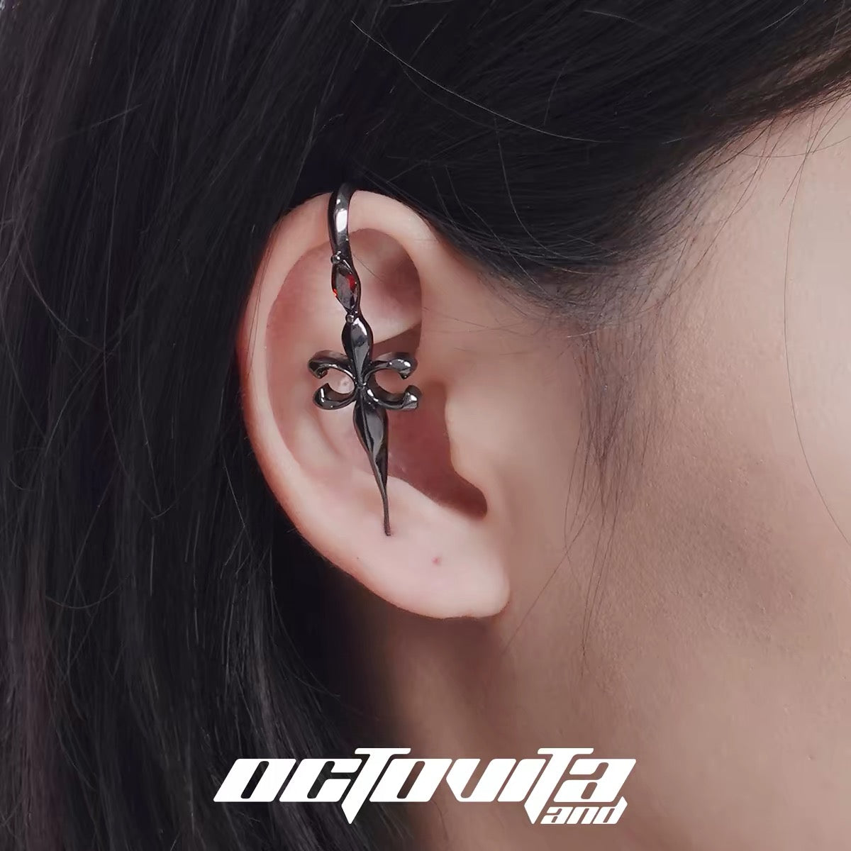 Sword Cross Iris Earrings