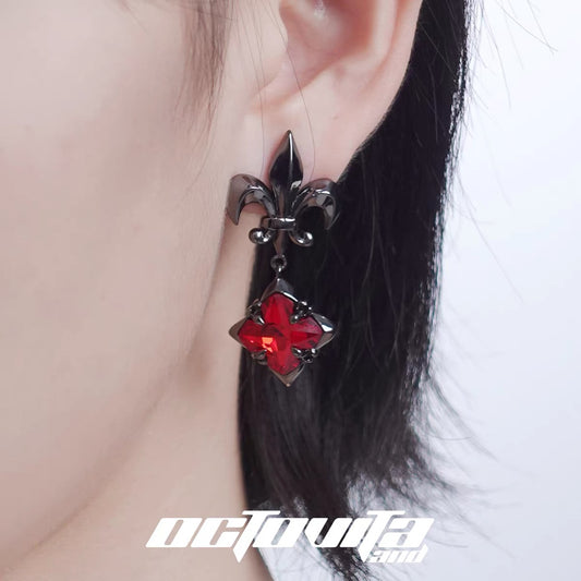 Sliver Cross Iris Earrings