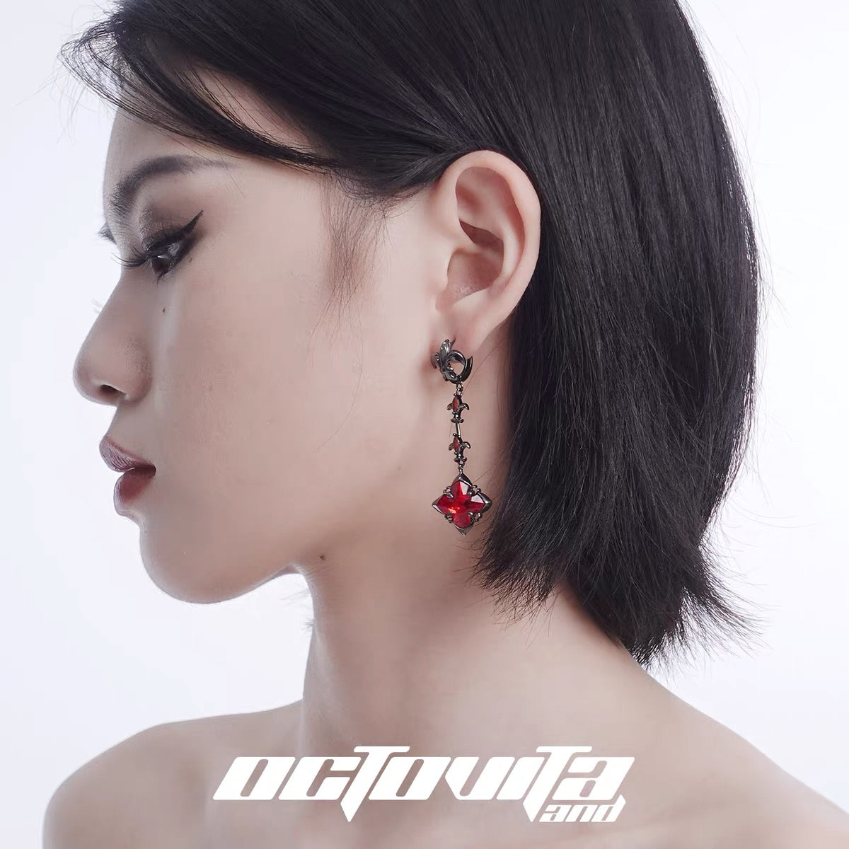 Longer Cross Iris Earrings