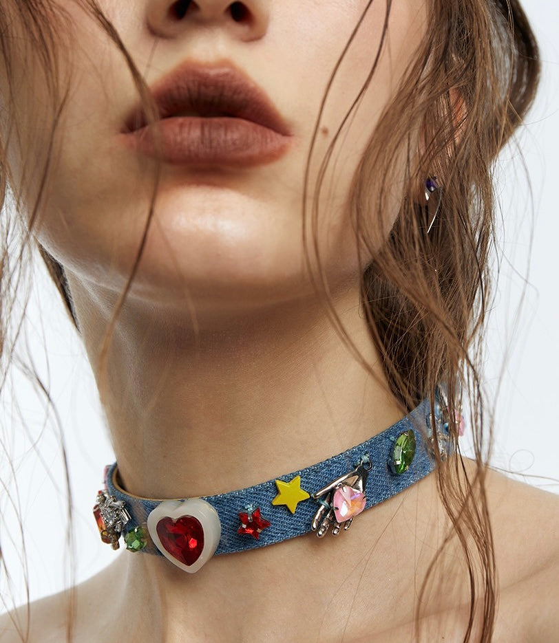 Denim choker （Y2K)