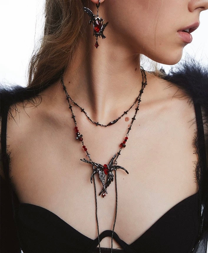 Raven Wing Tassel Choker