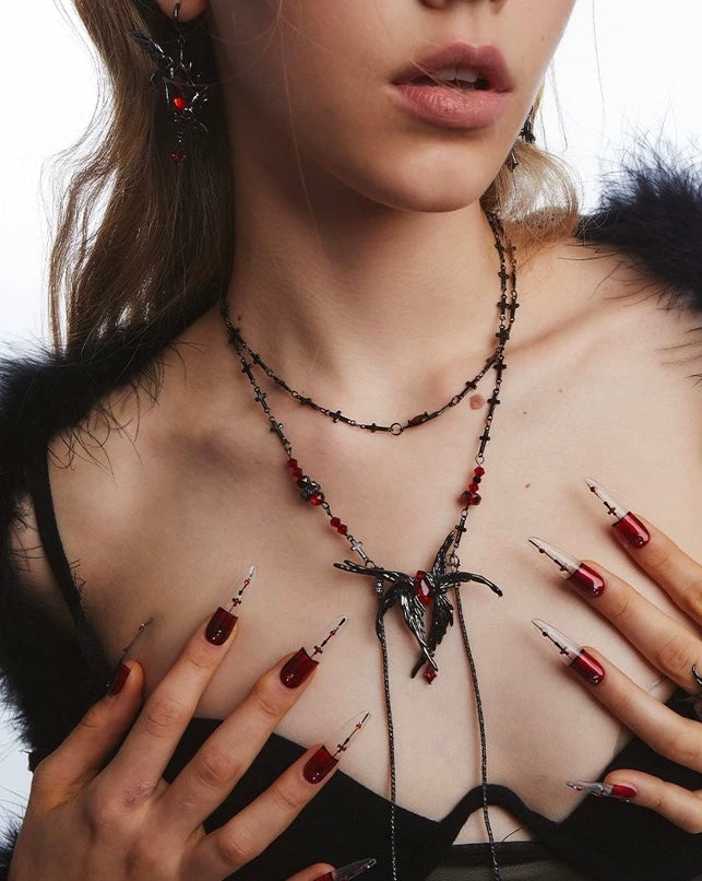 Raven Wing Tassel Choker